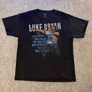Luke Bryan Concert Tour Shirt Mens Large Black I Dont Want This Night To End Tee